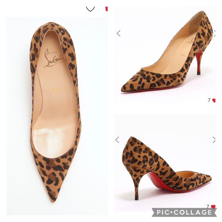 極美品 クリスチャンルブタン ハイヒールパンプス レオパード