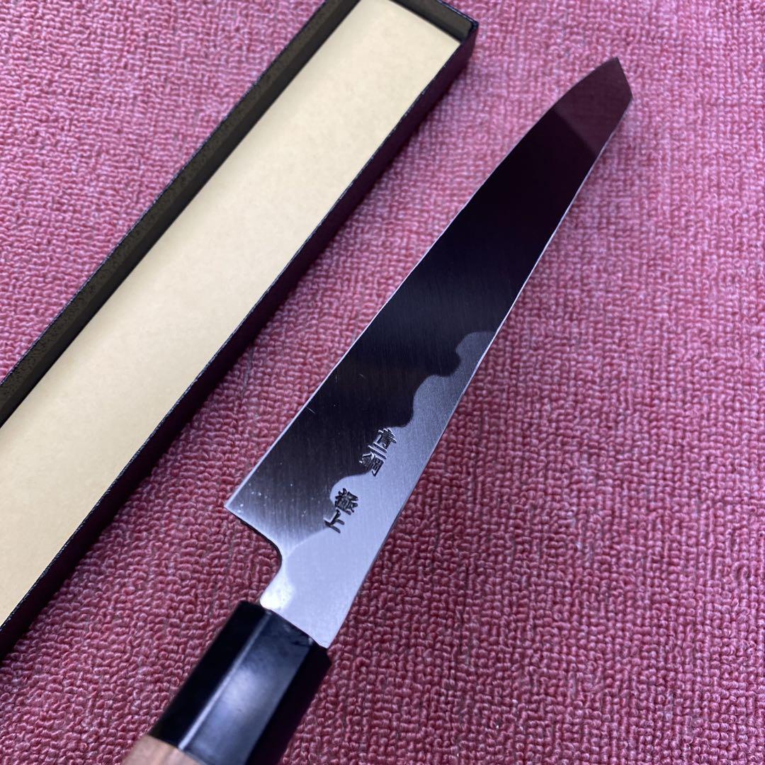 青二鋼　勘所切付柳刃包丁　270㎜ 9寸