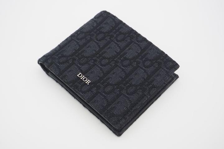 Dior 二つ折り財布 オブリーク ジャカード コンパクトウォレット AB 美