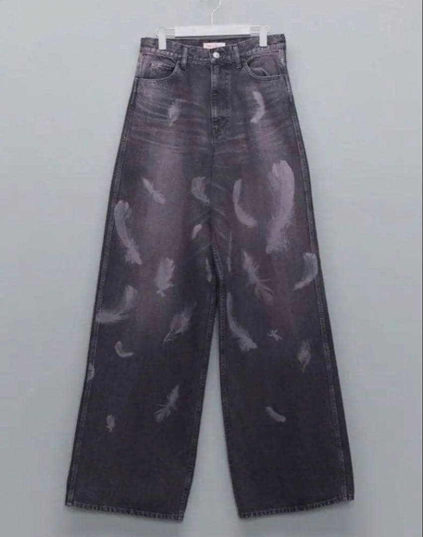 MASU BOYS FEATHER BAGGY JEANS BLACK PINKXL LL MASU