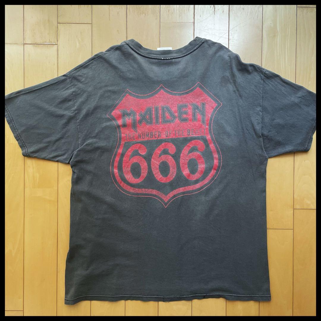 USA古着アイアンメイデン Tシャツ⭐︎ バンド XLフェードブラック短丈ボックス