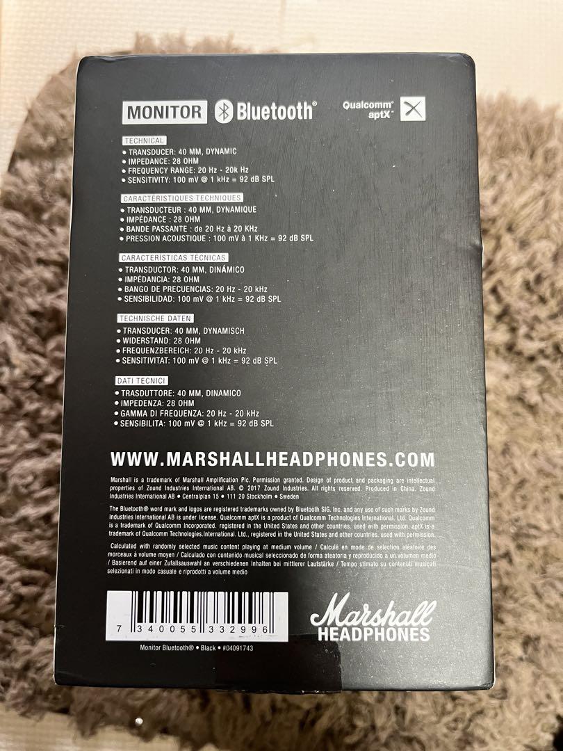 Marshall Monitor Bluetoothワイヤレスヘッドホンブラック