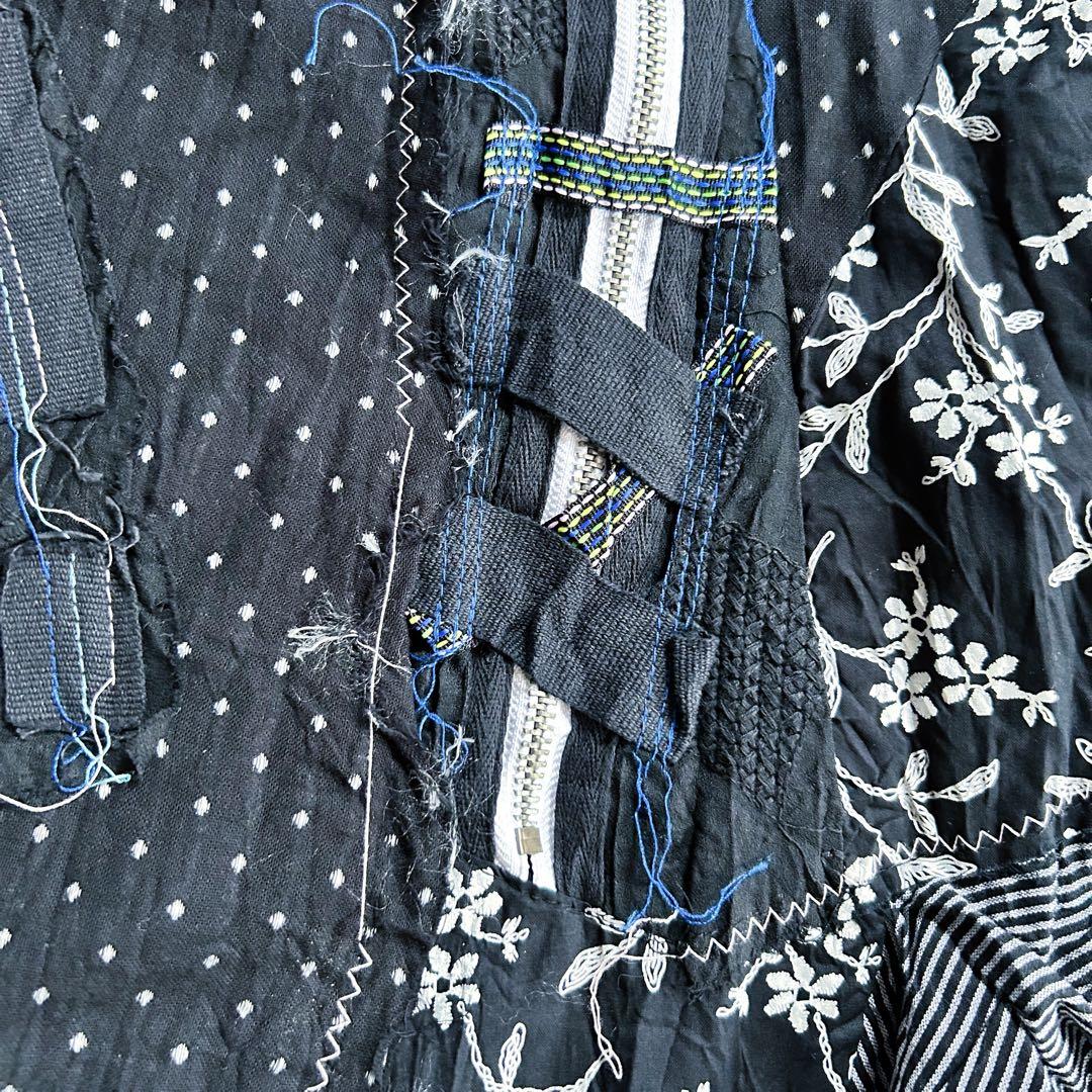 新品タグ付き　アシンメトリーワンピース　y2k ゴスロリ　黒　パッチワーク