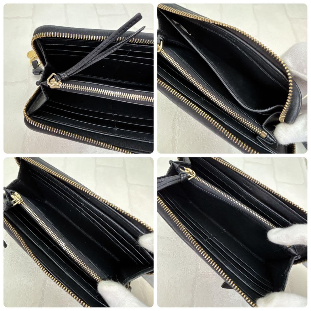美品✨Chloe クロエ アルファベットチャーム ラウンドジップ 長財布 レザー