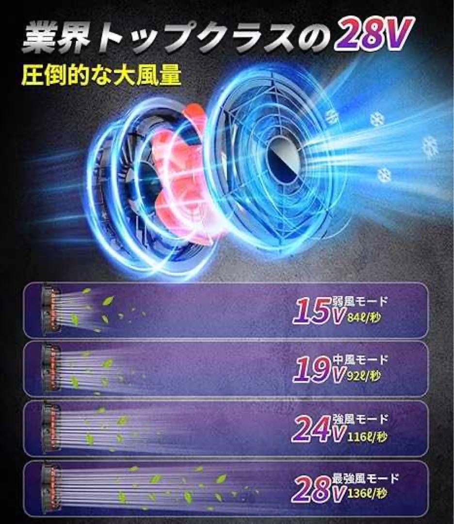ファン付きベスト バッテリーセット 28V超高出力& 30000mAh 大容量