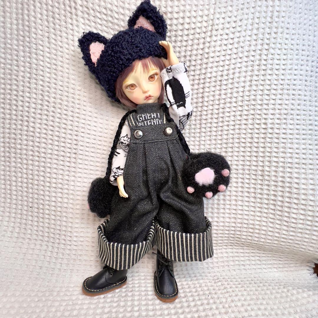 Imda 30cmドール ネコニットセット(黒)