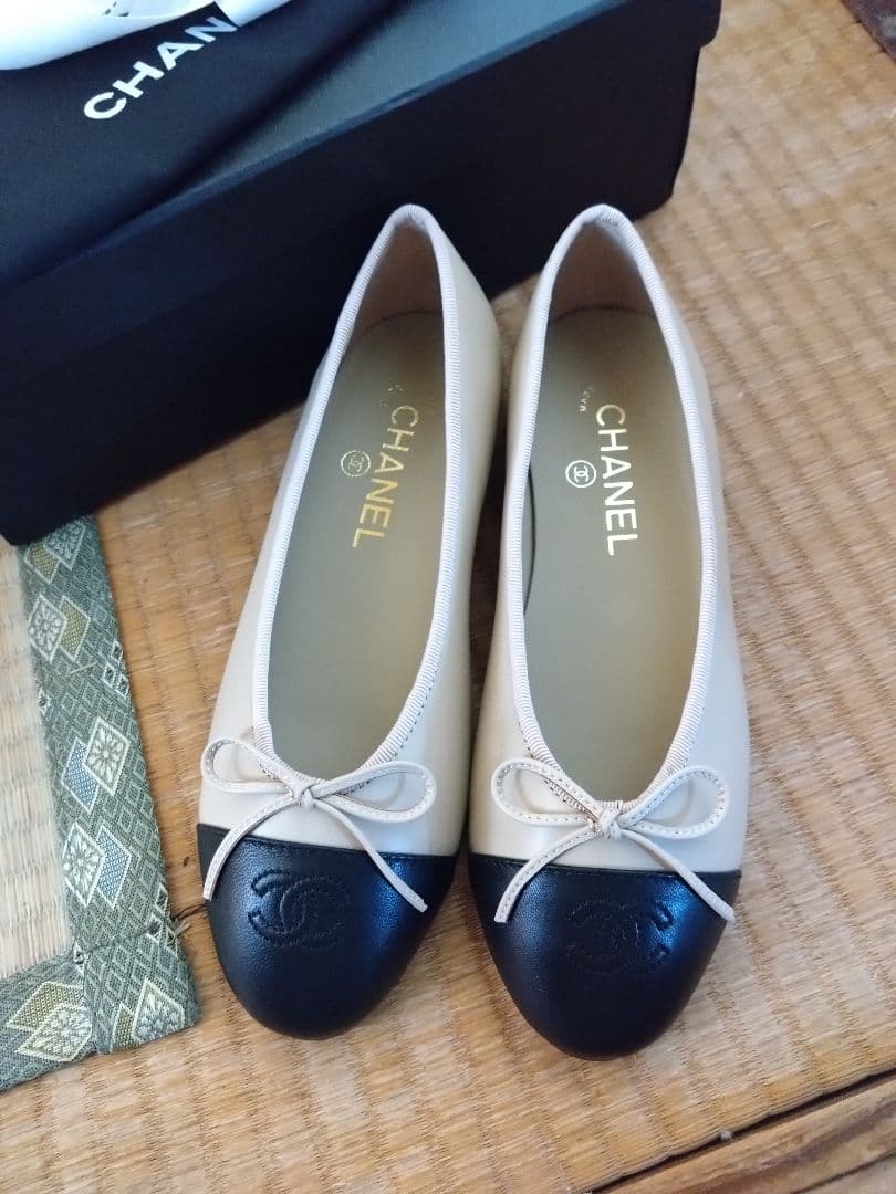シャネル バレリーナ バレエシューズ パンプス ベージュ 36 シャネル バレリーナ バレエシューズ パンプス ベージュ 36