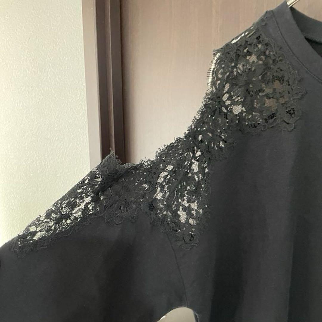 EAMANNO SCERVINO スエット　レース　オフショルダー　黒