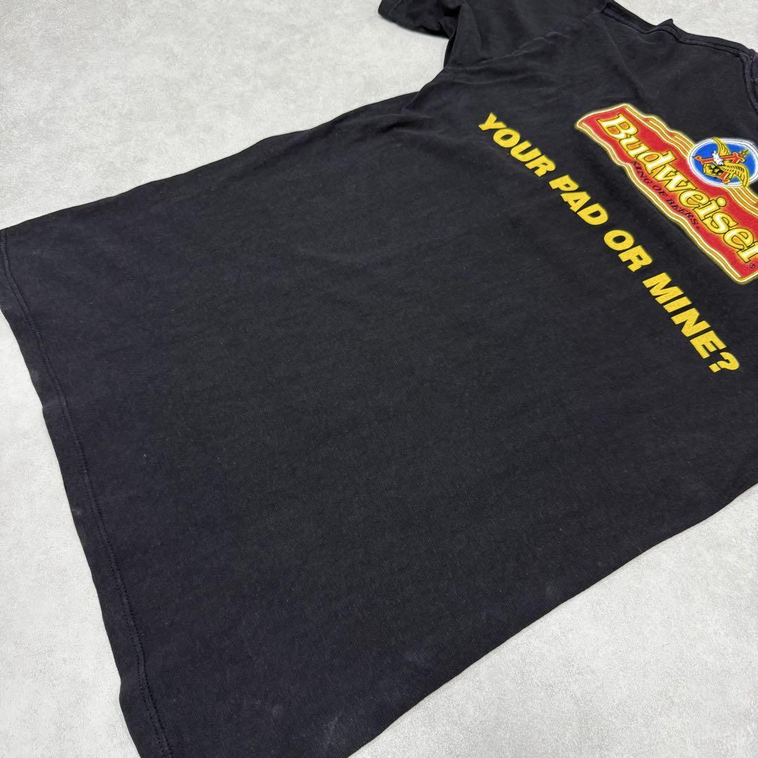 古着 90s バドワイザー 半袖 シャツ ビール 企業 カエル ブラック 黒 ①