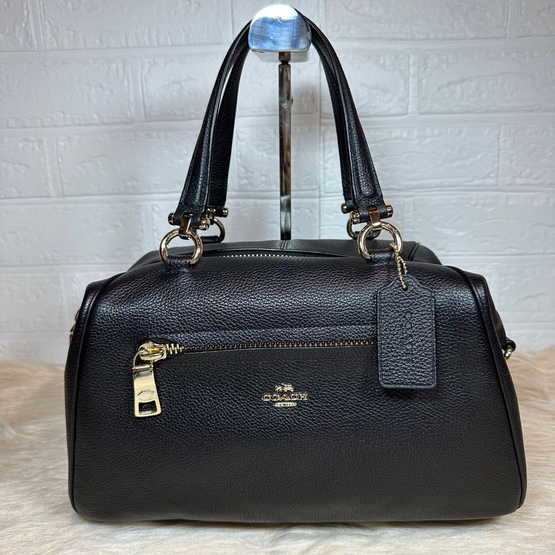 COACH コーチ 2way ハンドバッグ ショルダーバッグ レザー ブラック