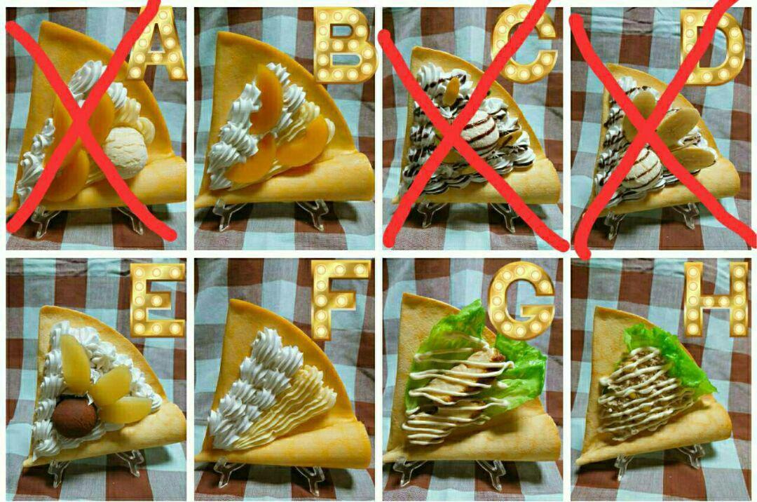 食品サンプル クレープ色々 台付
