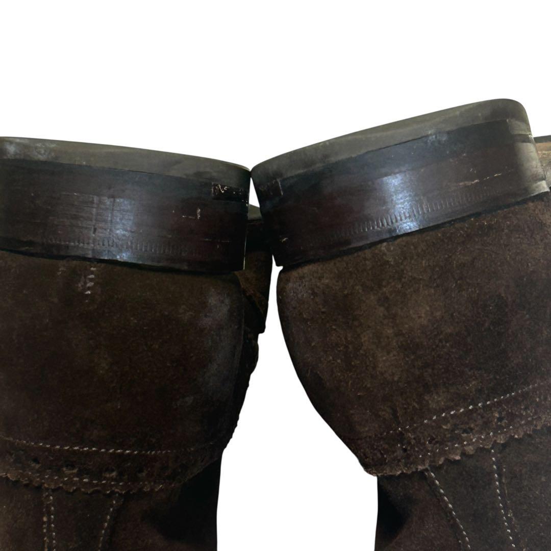 【美品】トリッカーズ スエードウィングチップブーツ ダークブラウン 6.5