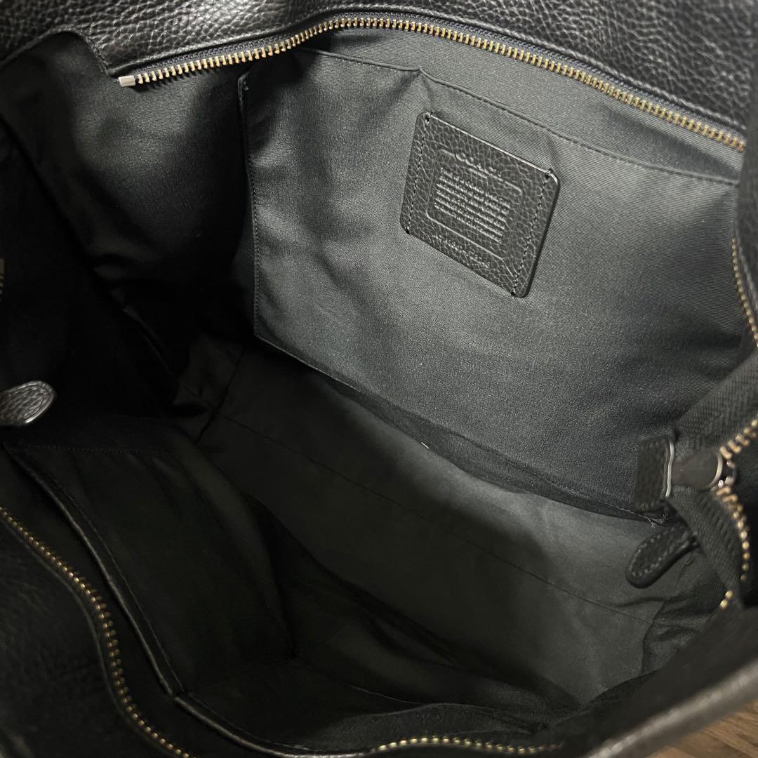 齊*藤様 美品❗️COACH 黒 レザー トートバッグ