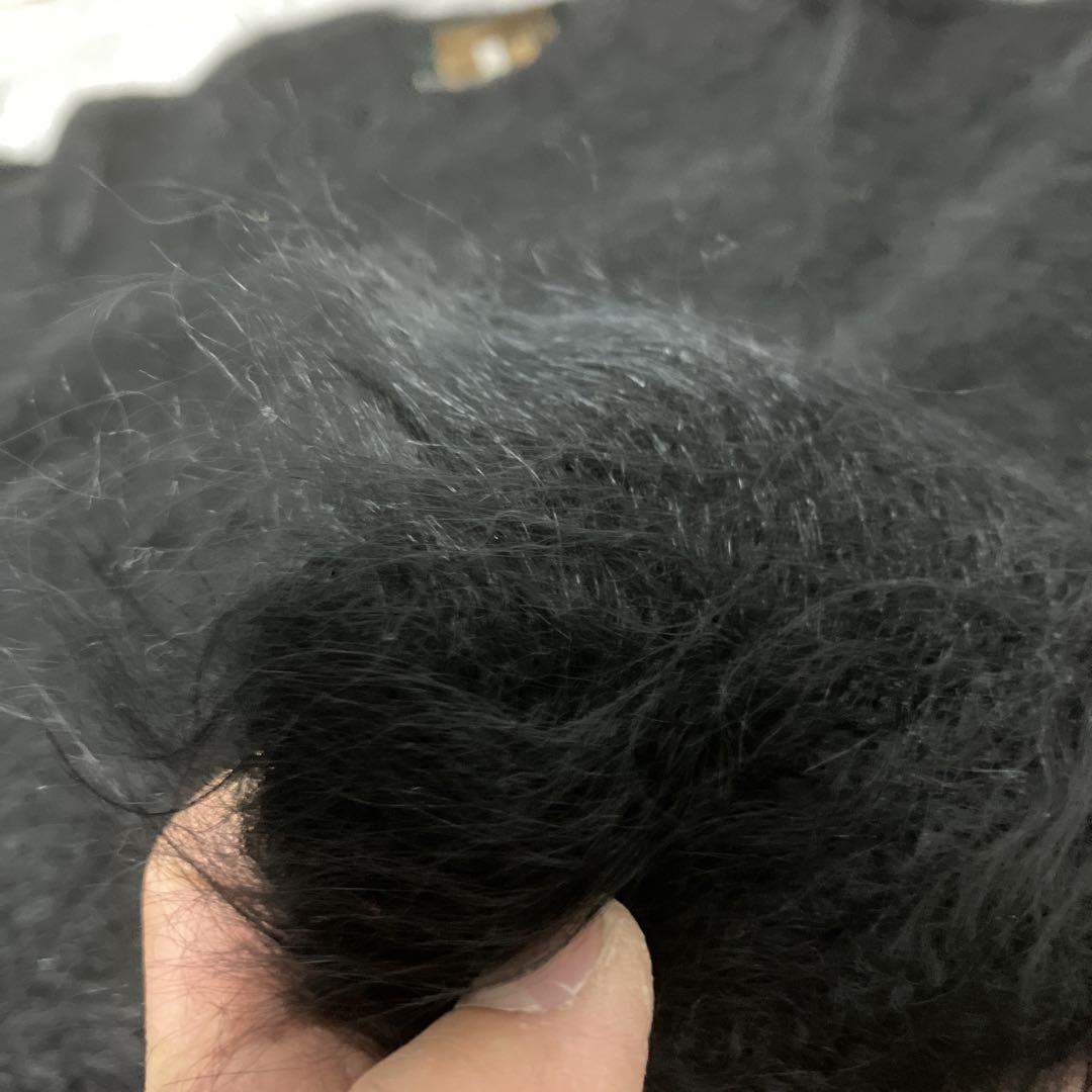 122/希少ブラックモヘアニット毛足極長