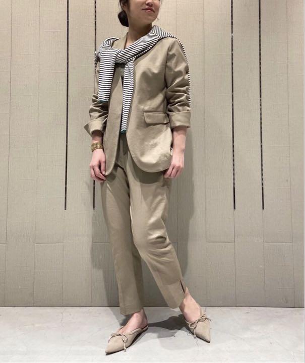 新品同様⭐︎Spick Span⭐︎リネンライクノーカラージャケットパンツ