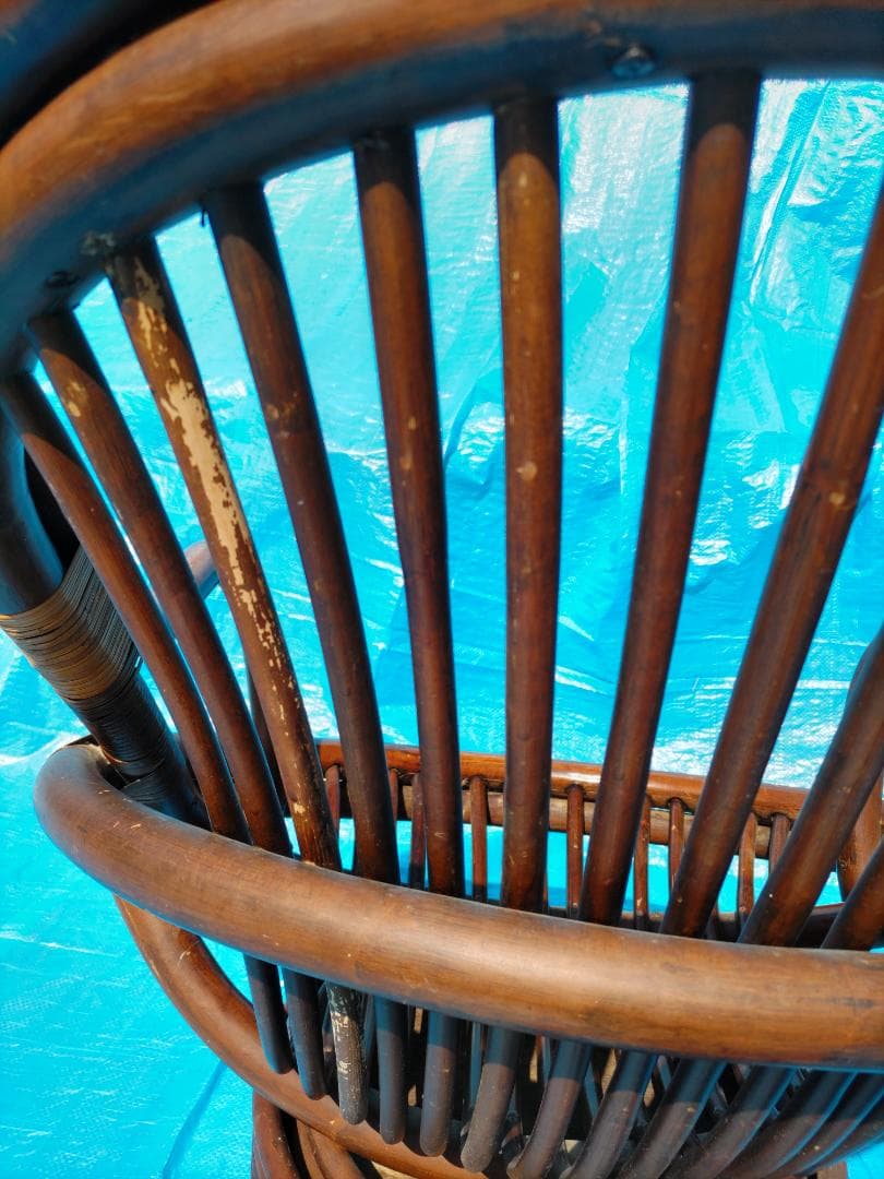 ビンテージ ラタンチェア傷や汚れあり