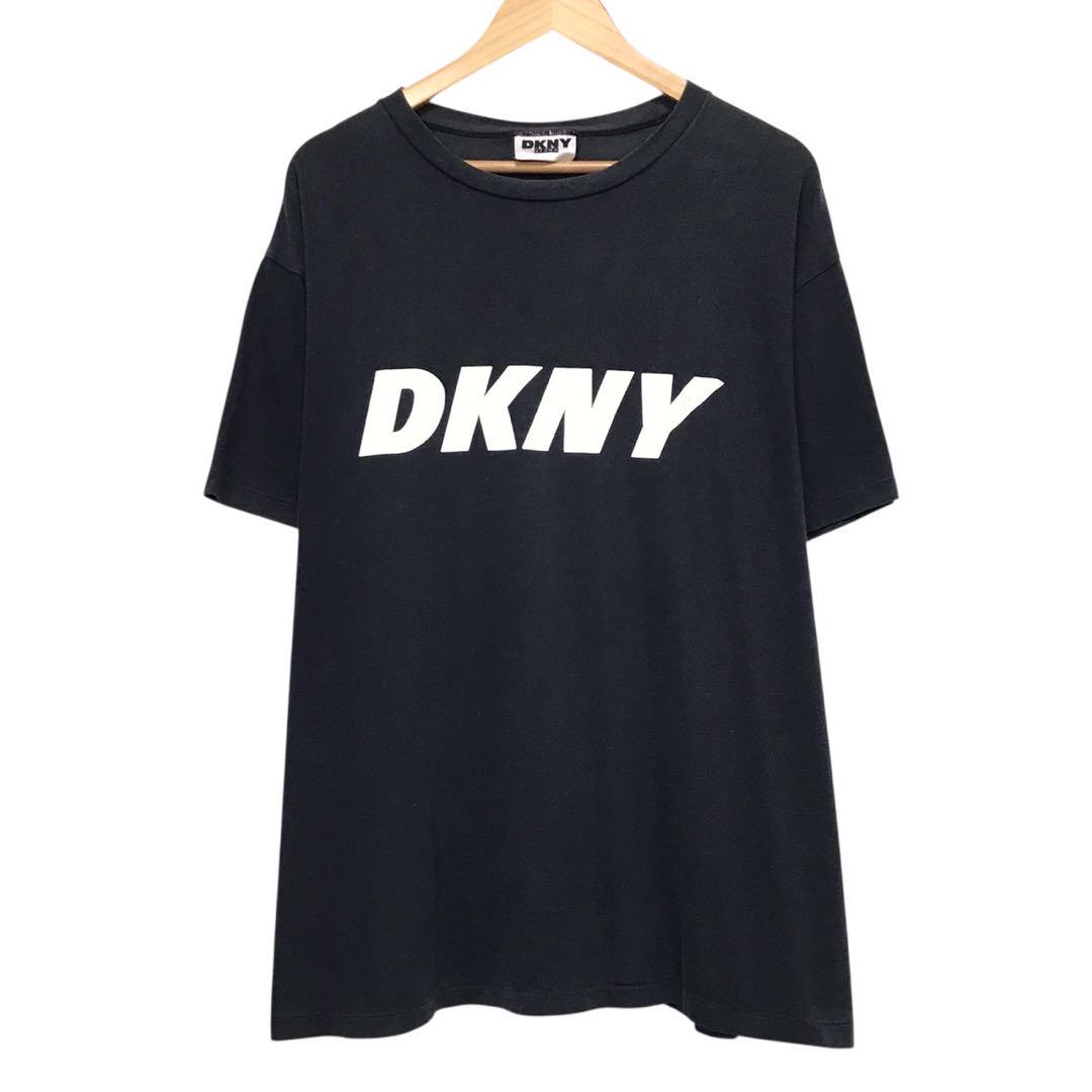 90s DKNY ダナキャラン　ビンテージ半袖Tシャデカロゴ シングルステッチ