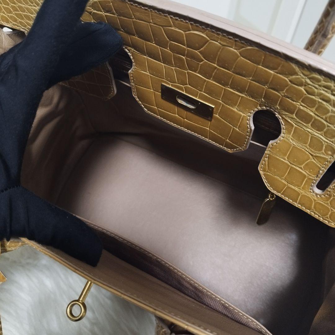 美品☆　G.BORRI　シャイニング　クロコダイル　ハンドバッグ　大容量　A4○ 美品☆ G.BORRI シャイニング クロコダイル ハンドバッグ 大容量