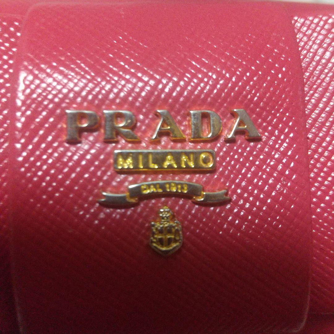 PRADA サフィアーノレザーリボン付き長財布 ピンク