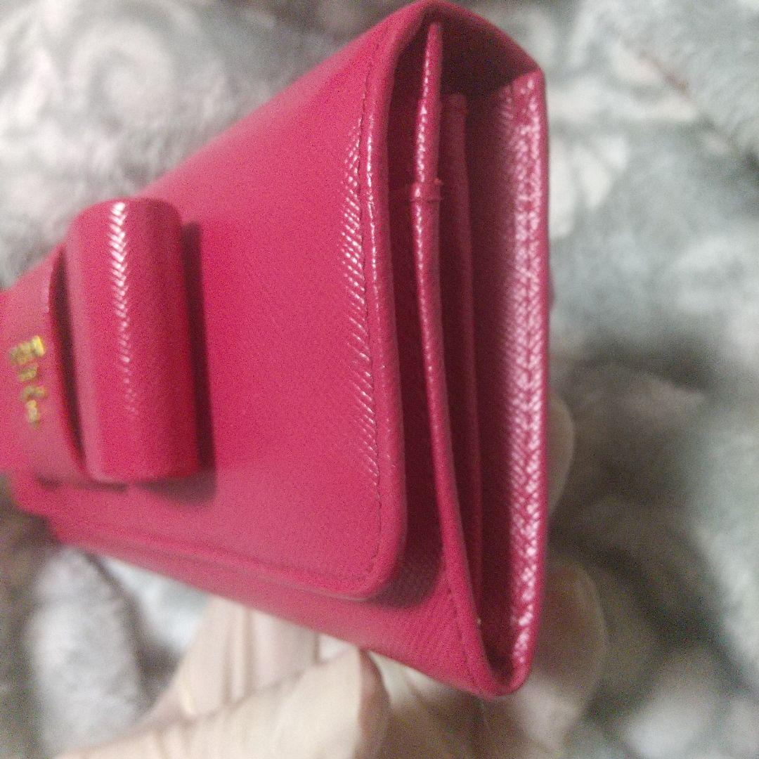 PRADA サフィアーノレザーリボン付き長財布 ピンク
