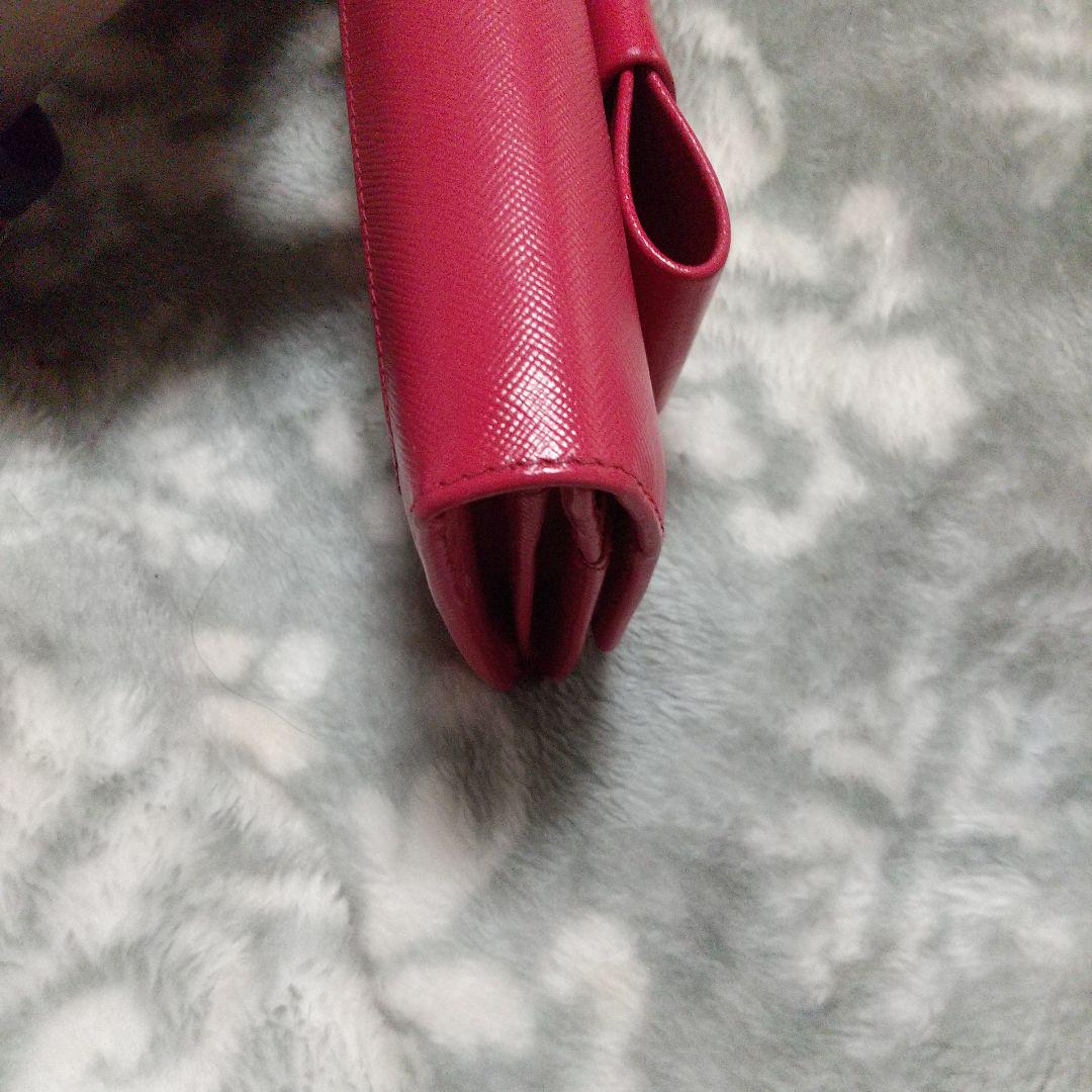 PRADA サフィアーノレザーリボン付き長財布 ピンク