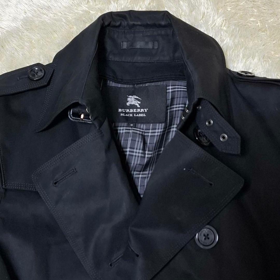 バーバリーブラックレーベル ダブルトレンチコート ノバチェック 黒 M 日本製 バーバリーブラックレーベル ダブルトレンチコート ノバチェック 黒 M 日本製