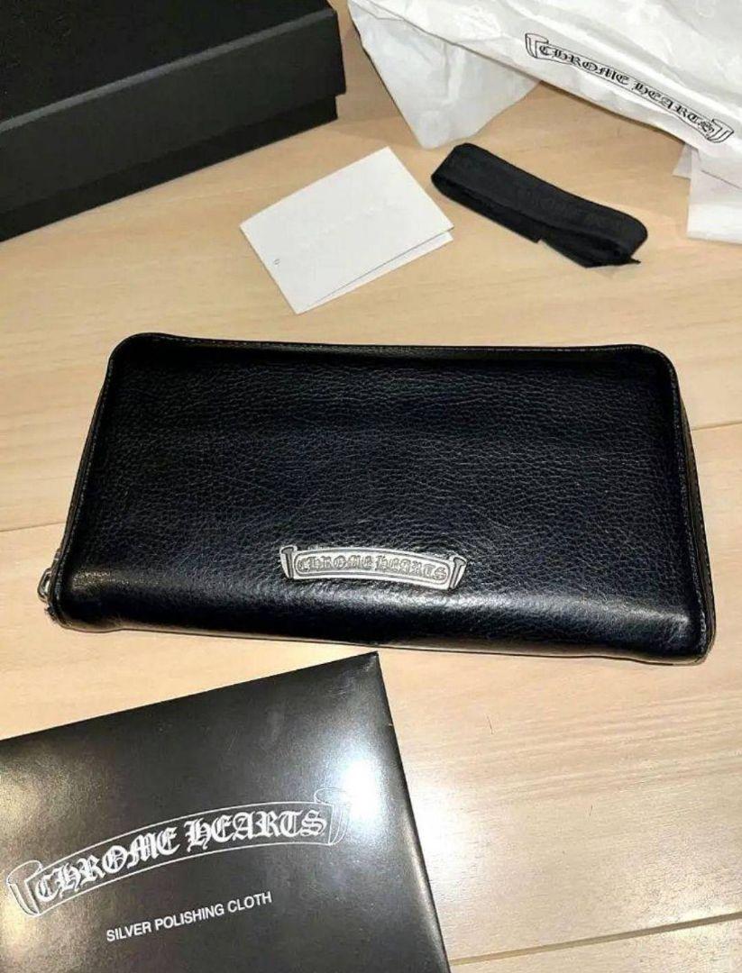美品！中古内TOPクラスの格安！クロムハーツ スクロールラベルウォレット 財布