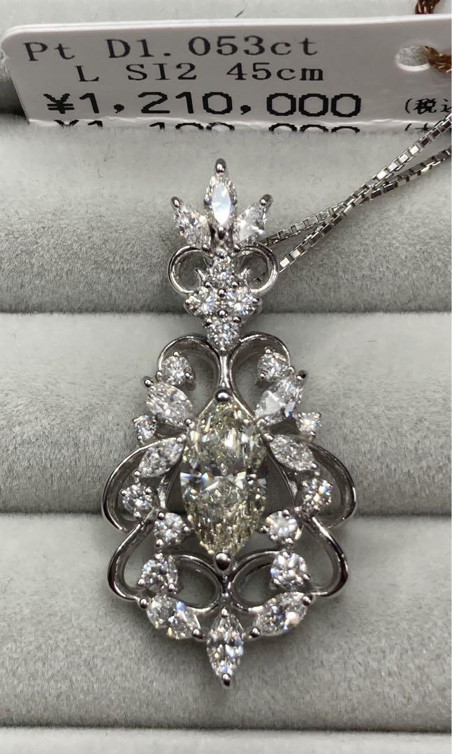 K10WG ダイヤモンド 0.10ct 40cm ネックレス 0.64g