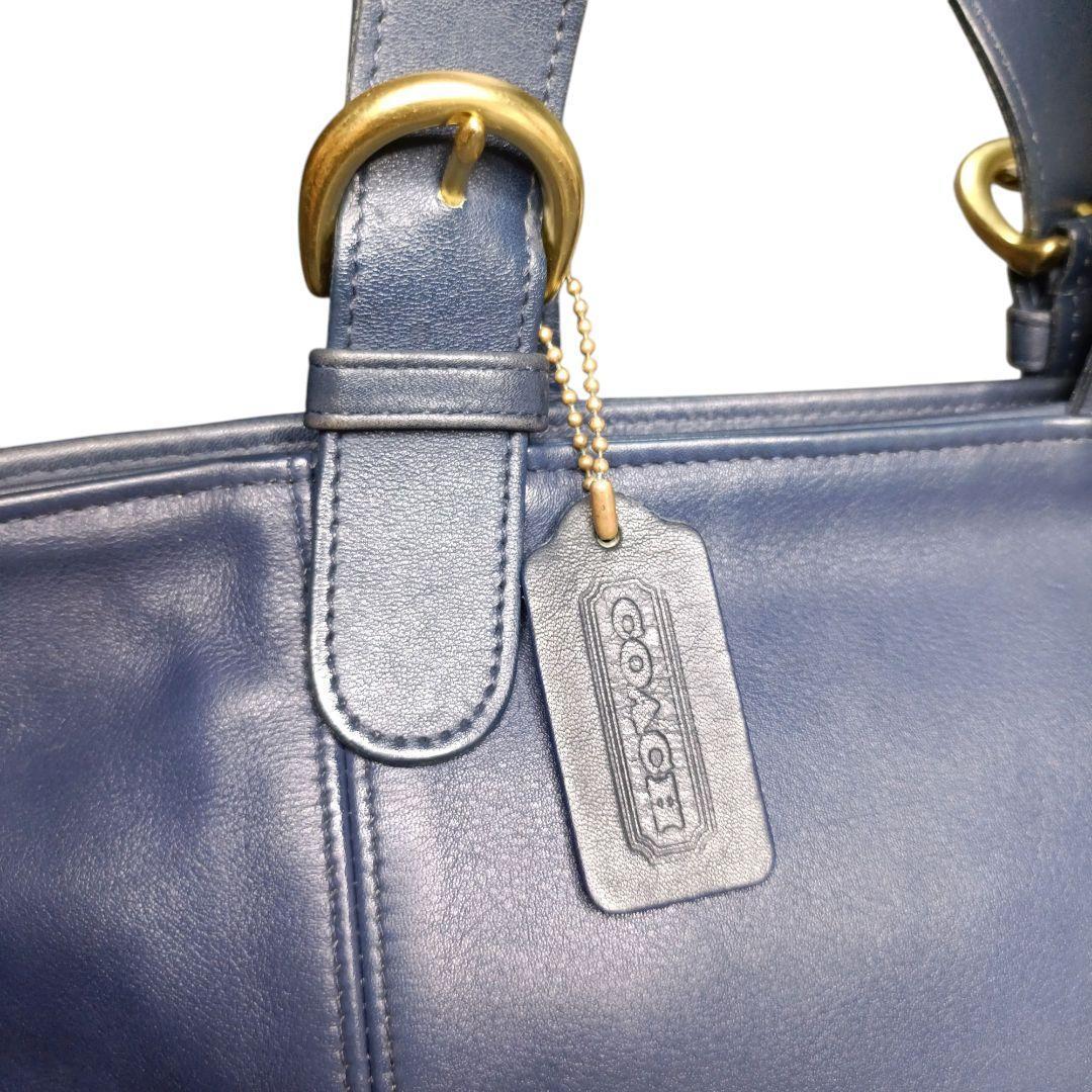 極美品✨COACH グラブタンレザー 船形 チャーム 自立 米国製 ハンドバッグ