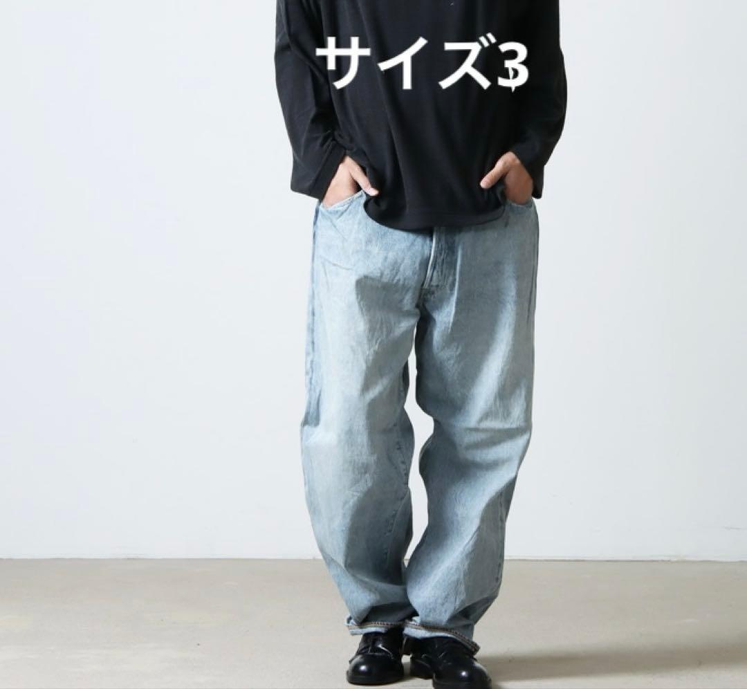 comoli コモリ 22ss ブリーチ デニム パンツ 3 v01-03009