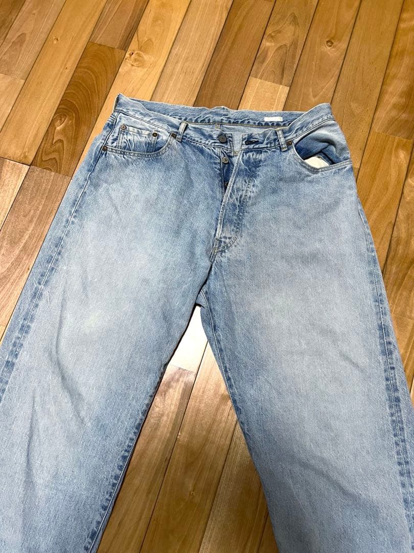comoli コモリ 22ss ブリーチ デニム パンツ 3 v01-03009