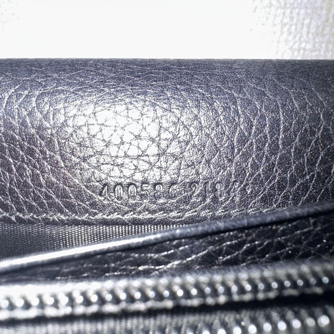 GUCCI 黒 レザー 長財布 GGロゴ