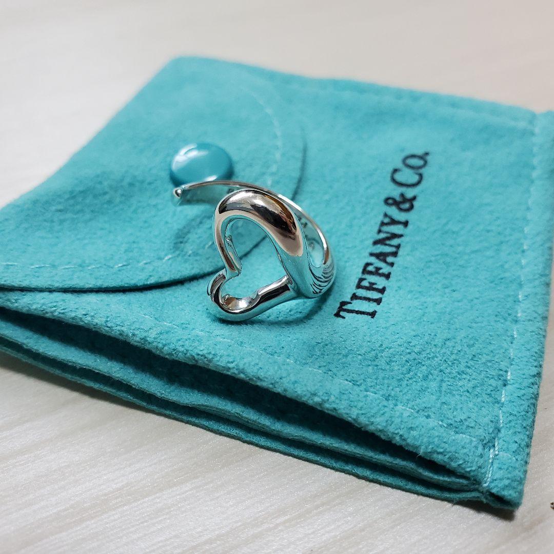 週間売れ筋 希少 美品 Tiffany&Co. シルバーリング オープンハート