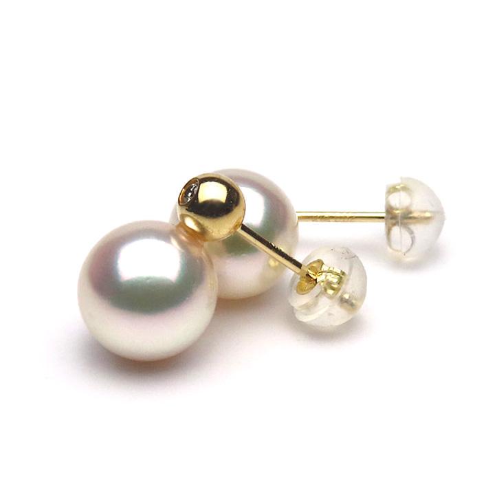 爆買い得価 可愛いK18ピアス あこや本真珠 D0.04ct QJs6Y-m37992657560 オーロラ花珠ソーティング付 お買い得SALE