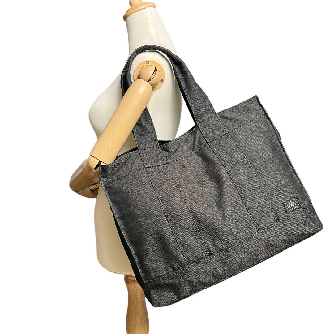 【極美品】PORTER ポーター トートバッグ 大容量 A4収納可能 0348