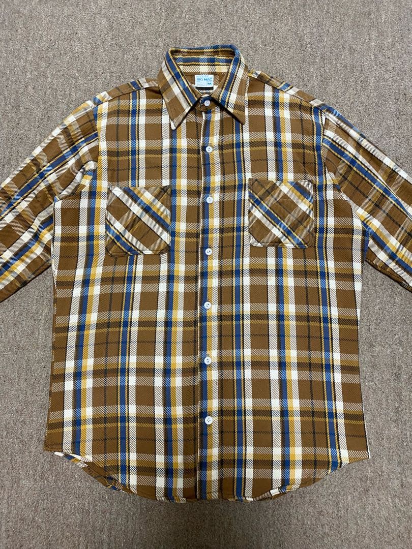 ☆好配色‼️レア☆70s BIGMAC ネルシャツ 茶 Mtall カートコバーン