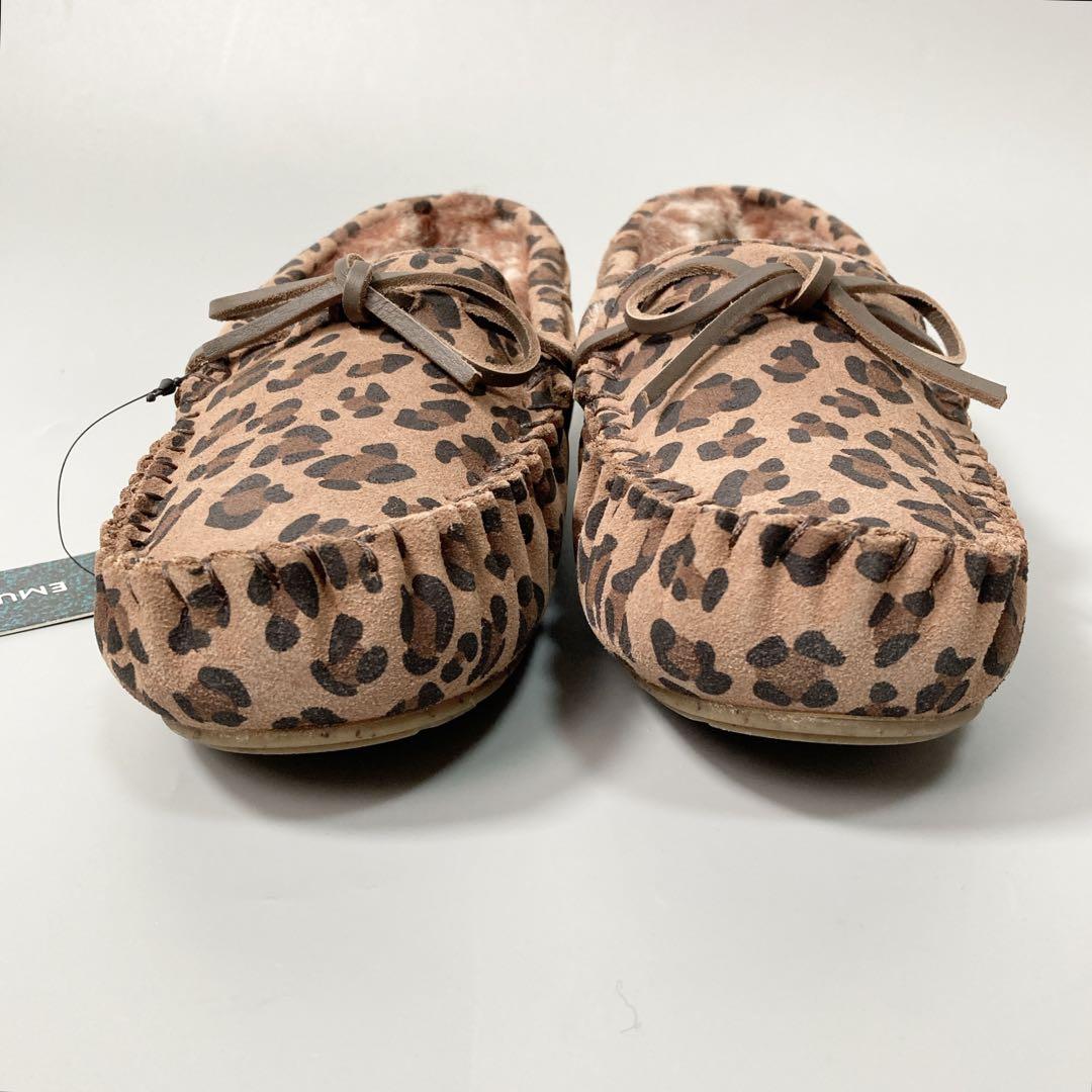 新品 EMU Australia モカシン レオパード シューズ 25cm