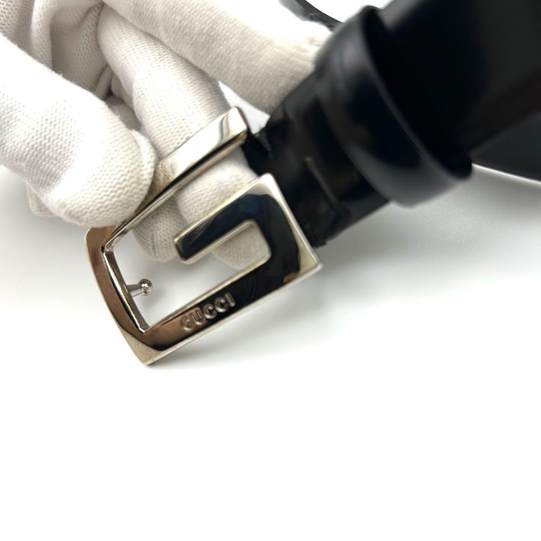 GUCCI ベルト ロゴバックル GUCCI グッチ レザーベルト ロゴバックル Gモチーフ ブラック