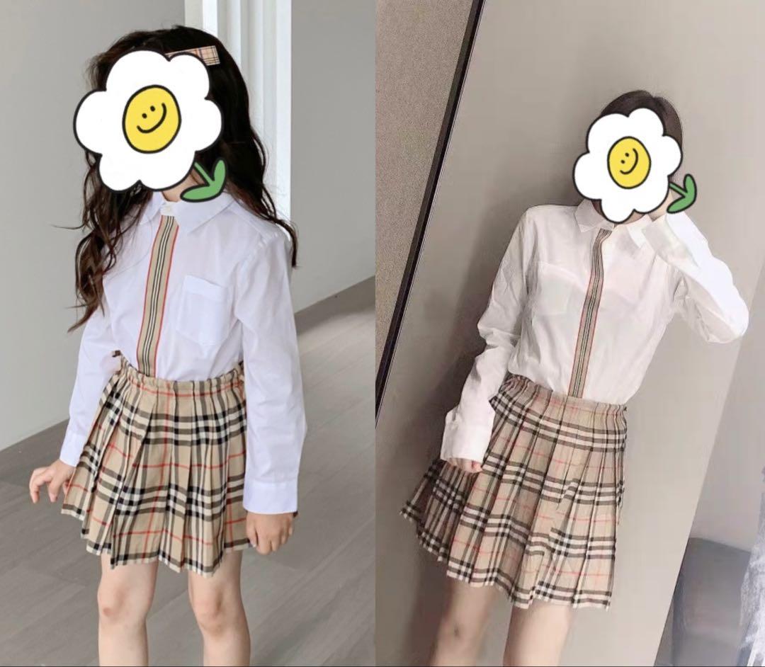 バーバリーBurberry コットン半袖シャツホワイト14Y