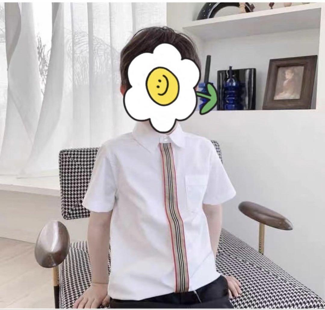 バーバリーBurberry コットン半袖シャツホワイト14Y