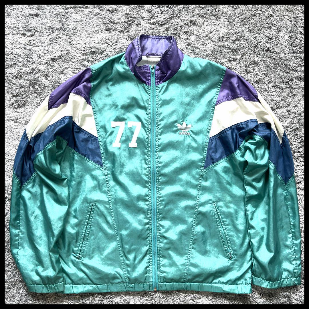 90s アディダス トラックジャケット トレフォイル ロゴ刺繍 銀タグ
