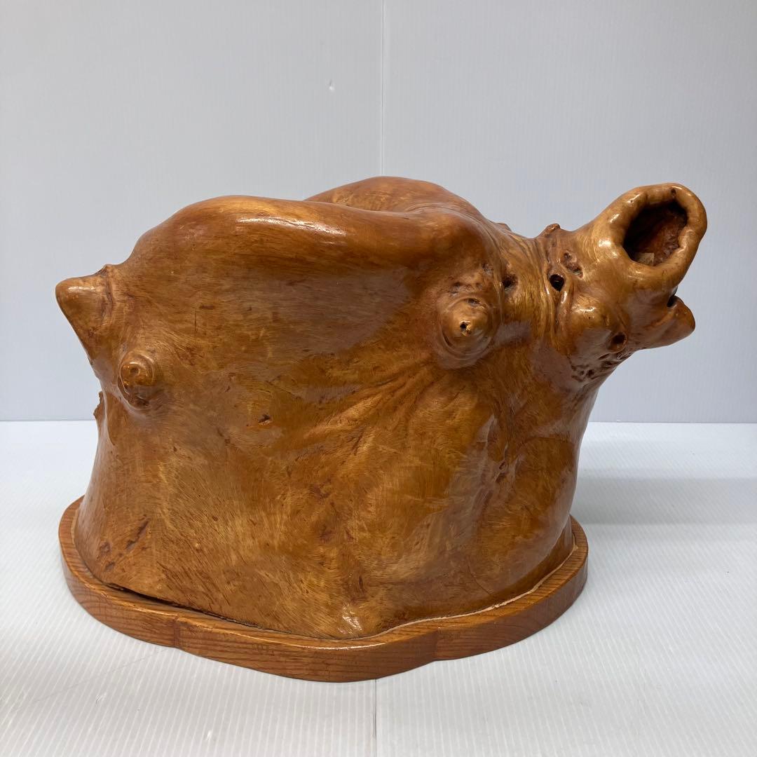 木製　木彫り　花入　インテリア　昭和レトロ