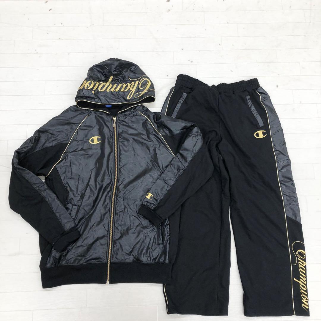 ま1〓 Champion スウェット メンズ 上XO 下O ブラック