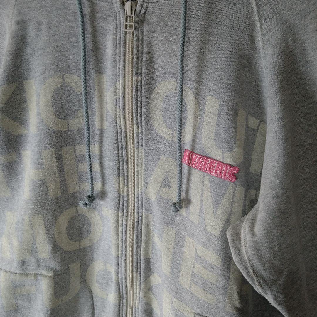 【HYSTERIC GLAMOUR】クラッシュド　フーディー　オープン　ジップ