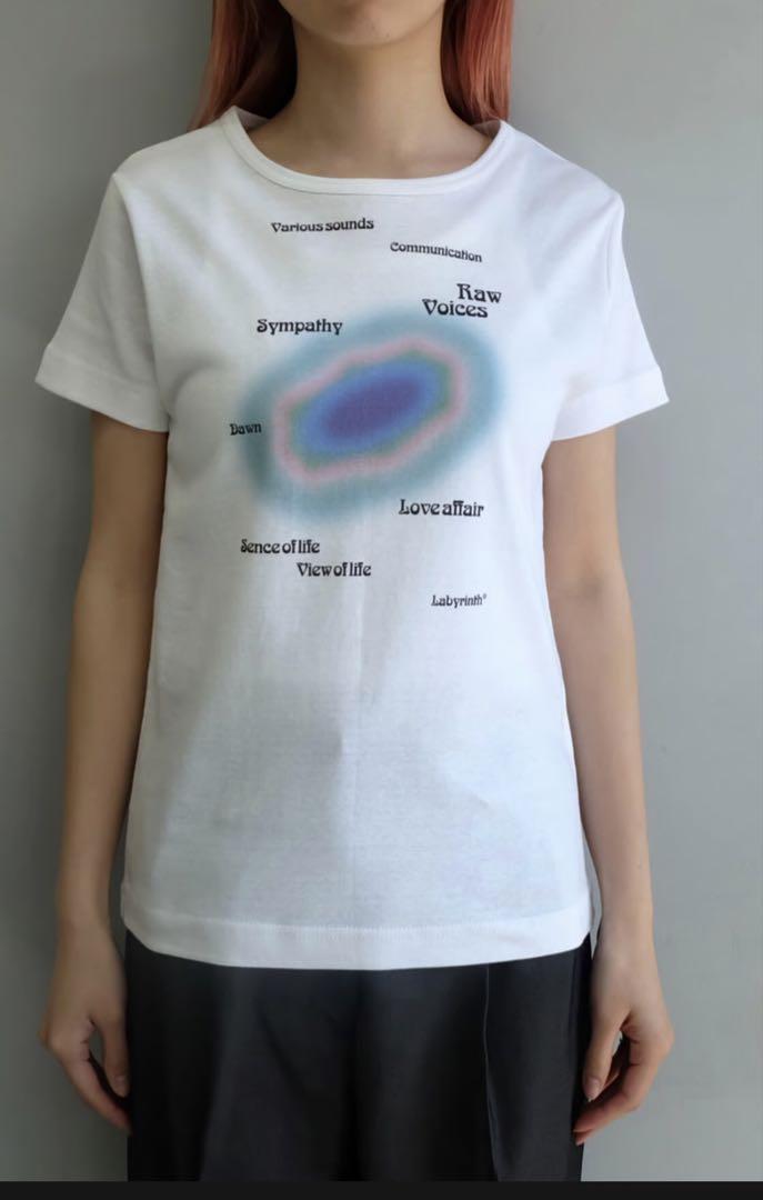labyrins L ホワイト Tシャツ グラデーションプリント