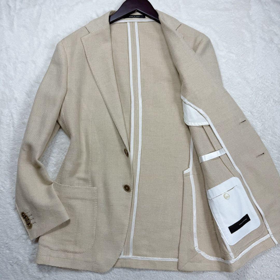 美品 TAGLIATORE GーDAKAR アンコンジャケット 綿 麻 M