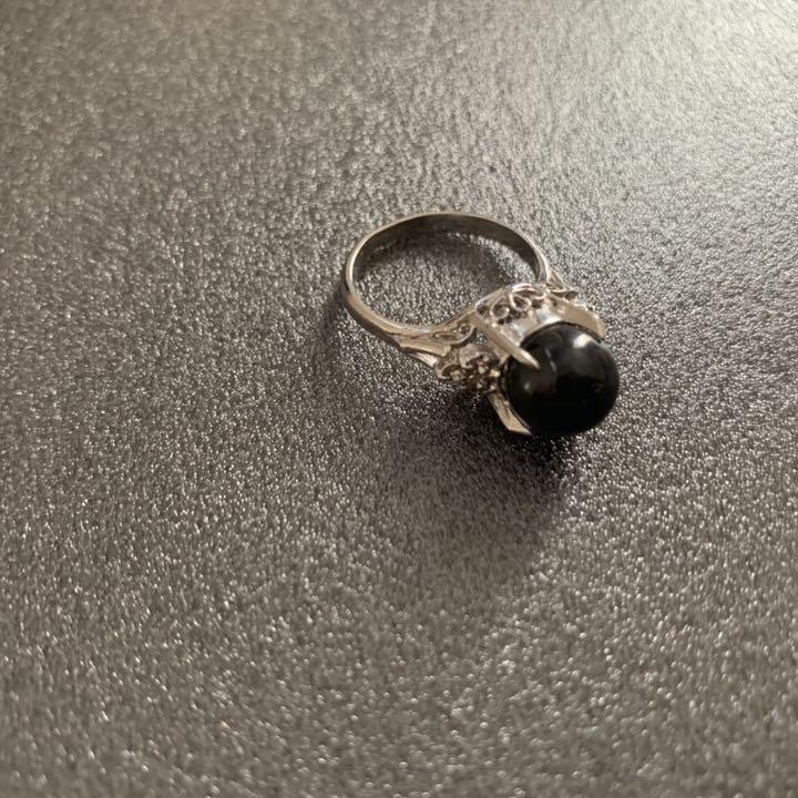 新品/天然石】新潟県糸魚川産 宝石質 黒翡翠リング