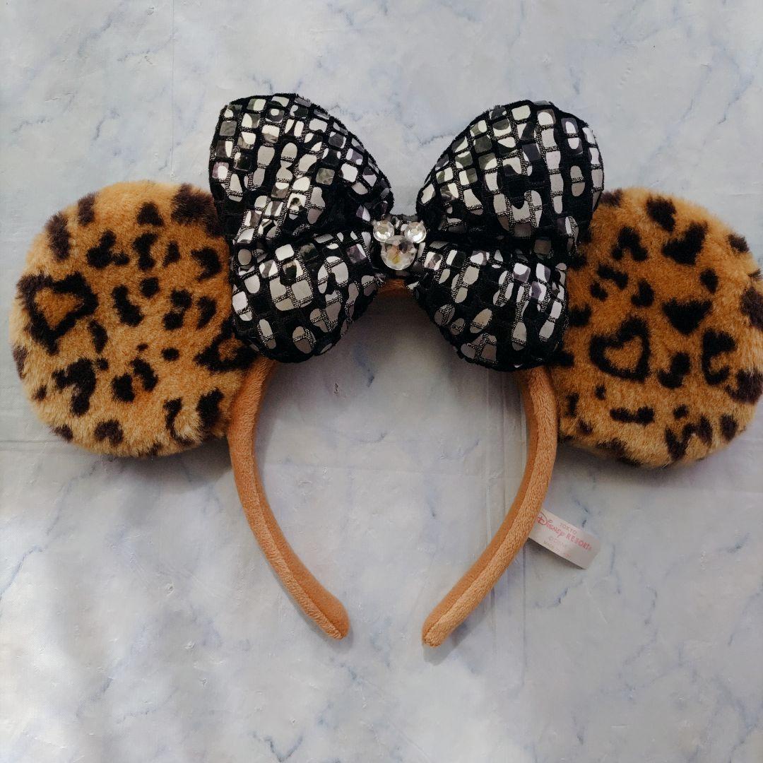 美品　東京ディズニーリゾート　ミニー　ヒョウ柄　カチューシャ　2点　ペア
