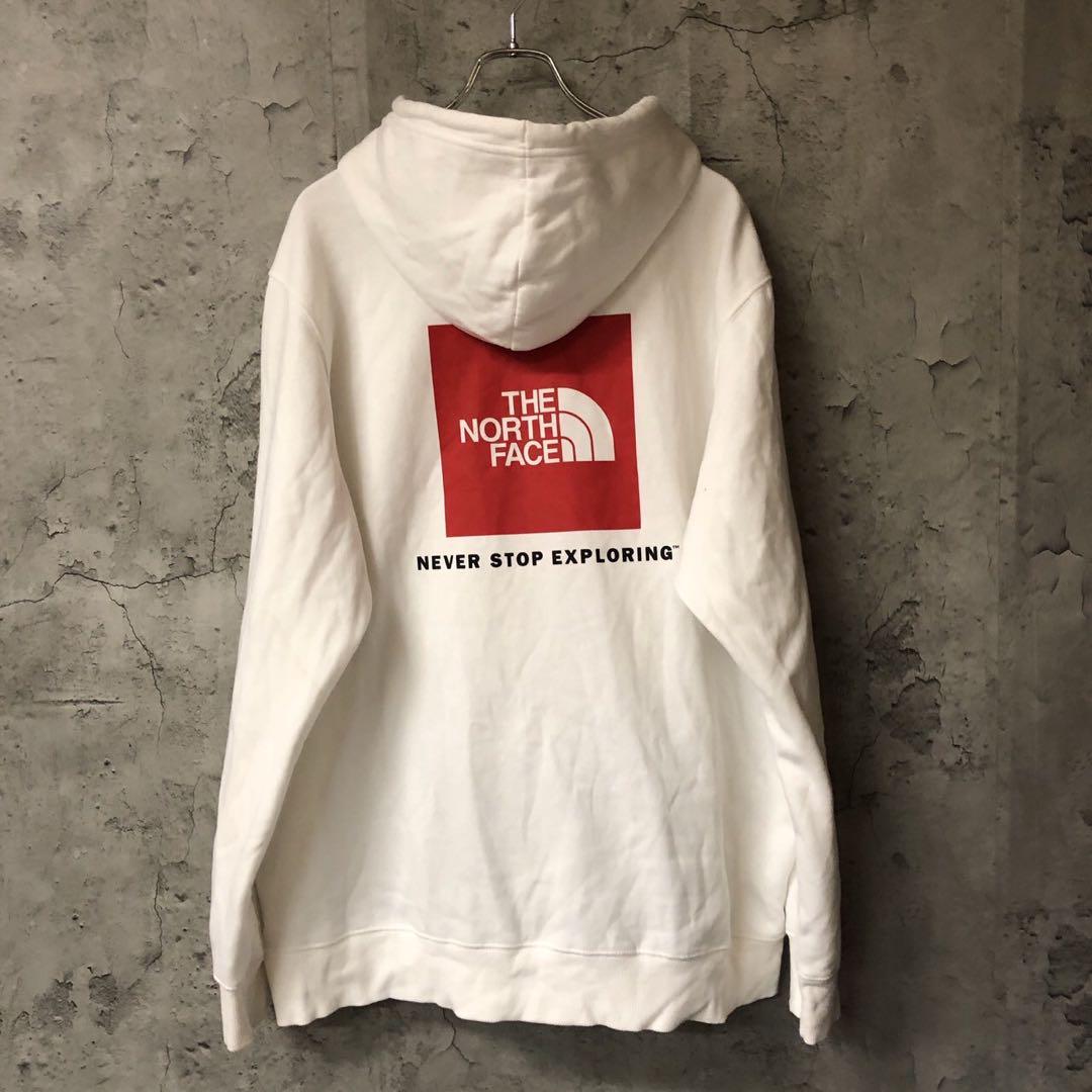 ザノースフェイス　パーカー　ホワイト　メンズXXL