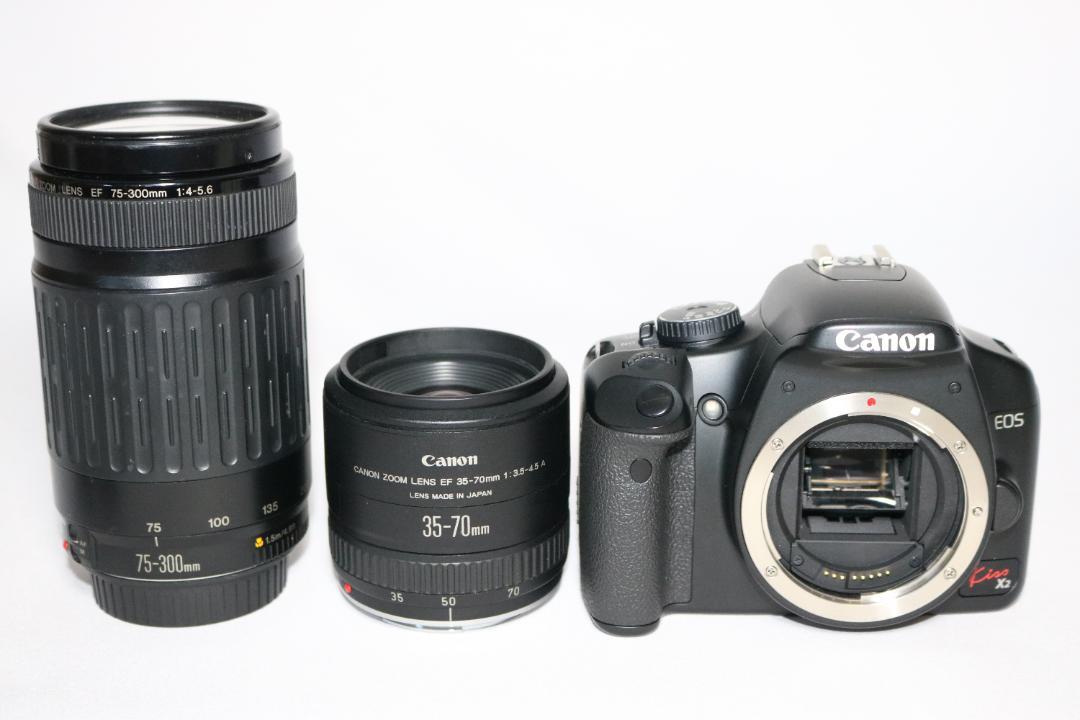 ⭐️美品⭐️キャノン Canon X2 ダブルズームキット⭐️ショット数1547回 Amazon | Canon デジタル一眼レフカメラ EOS Kiss X2 ダブル